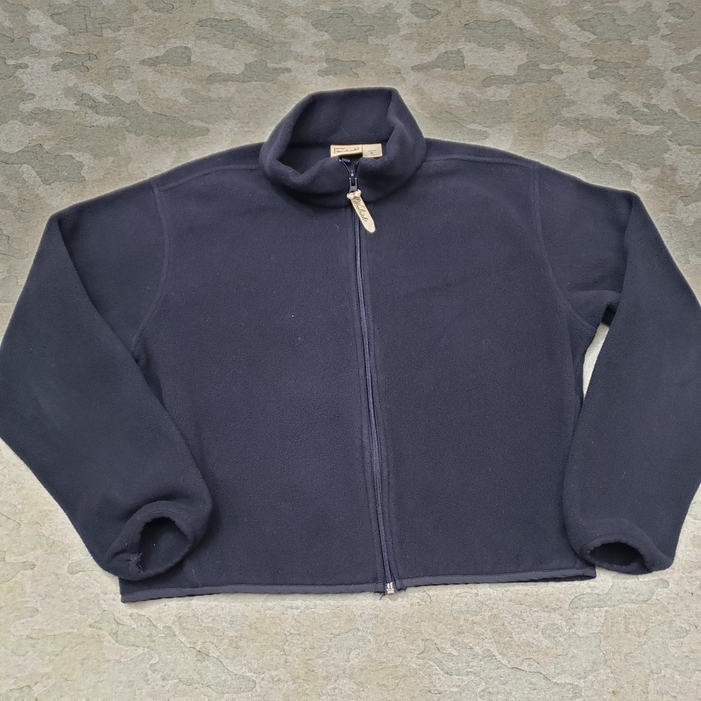 Woolrich Sweatshirt Womens Medium Blue Full Zip Long Sleeve Fleece